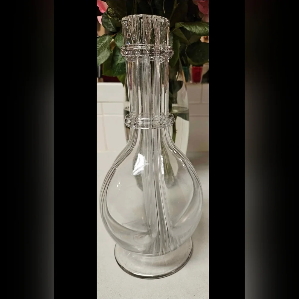 Vintage Mid-century Modern Liquor  Decanter 4 chamber teardrop glass bottle